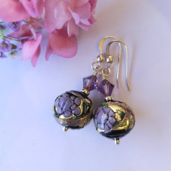 Peony Glass Earrings