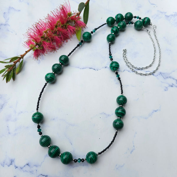 Green and deals black necklace