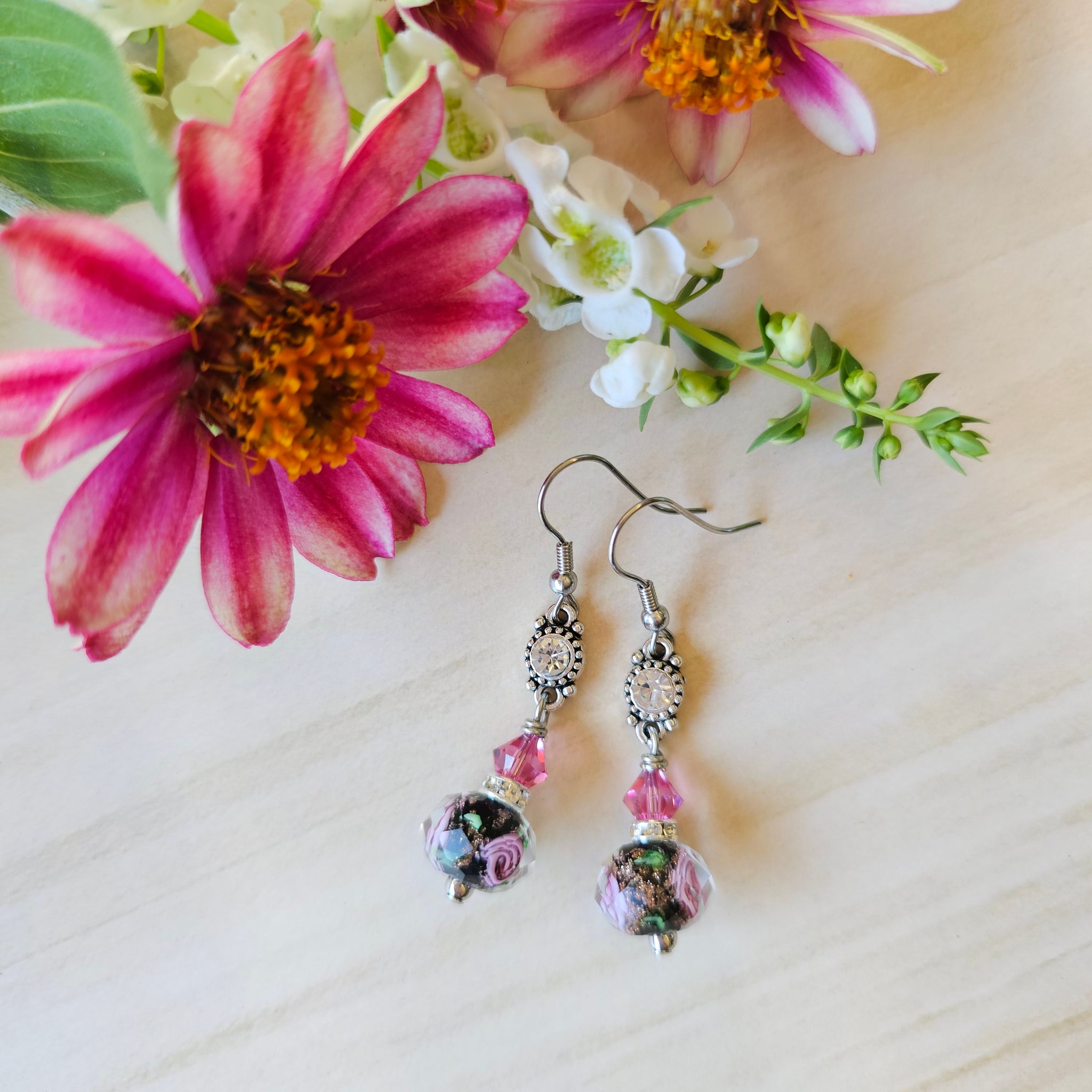 Flower Crystal Earrings