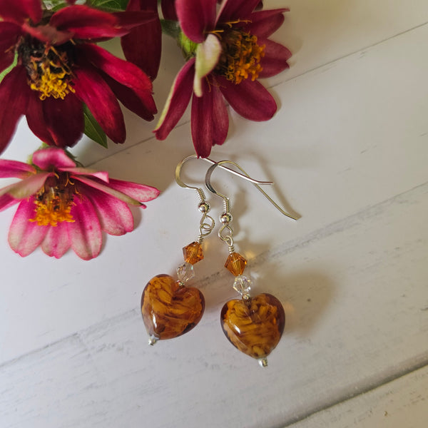 Murano Glass "Cloud" Heart Earrings