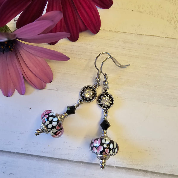 Lampwork Rondelle Earrings