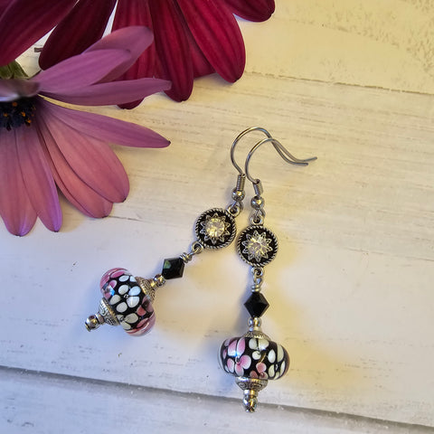 Lampwork Rondelle Earrings