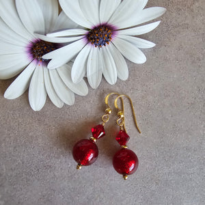 Red Gold Foil Earrings