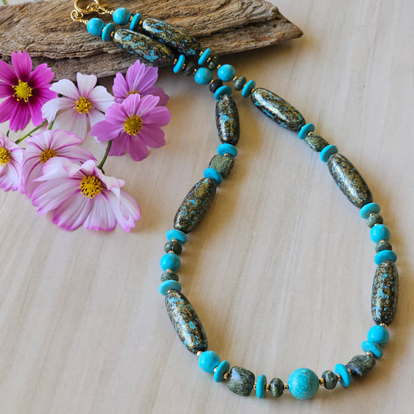 Speckled Turquoise and Green Necklace