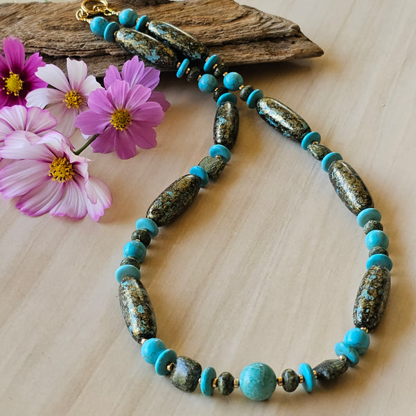 Speckled Turquoise and Green Necklace