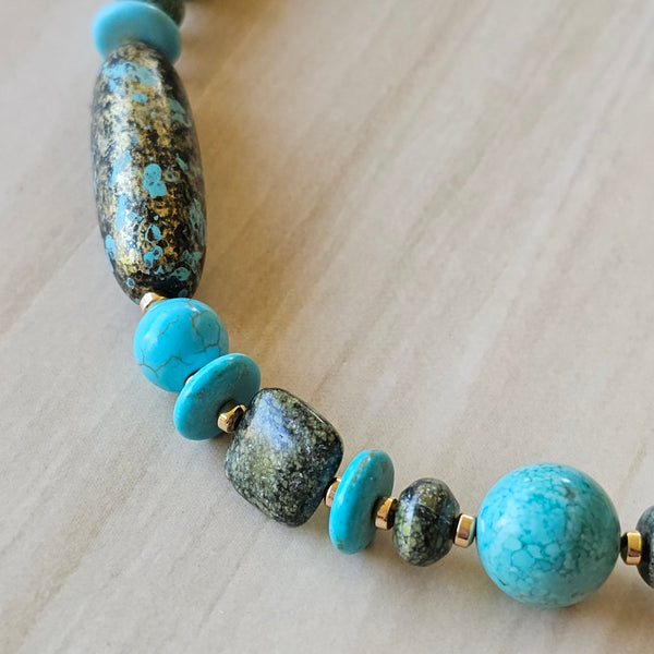 Speckled Turquoise and Green Necklace