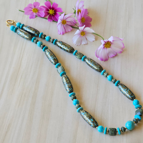 Speckled Turquoise and Green Necklace