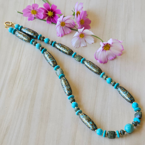 Speckled Turquoise and Green Necklace