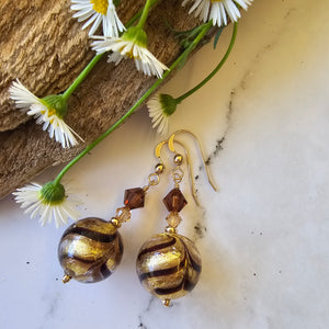 Fenicio Murano Glass Earrings Gold