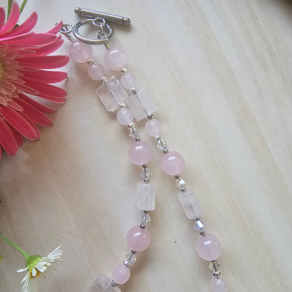 Rose Quartz and Crystal Necklace