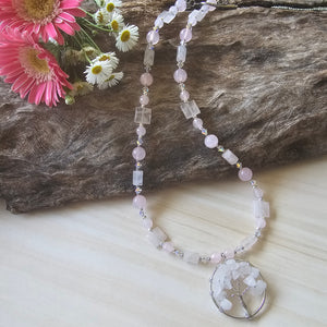 Rose Quartz and Crystal Necklace