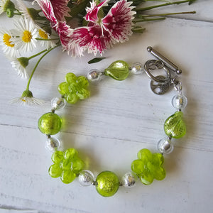 Peridot Green Murano Glass Bracelet