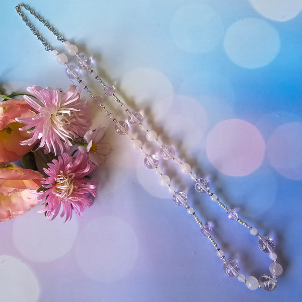 Pale Pink and Silver Sparkle Necklace