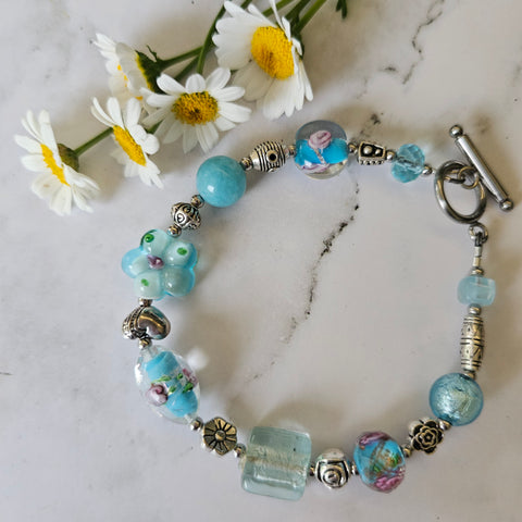 Light Aqua Blue Bracelet - 22cm