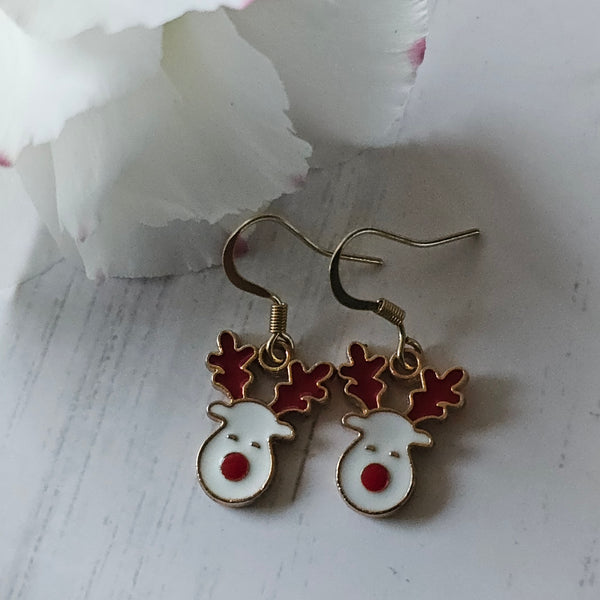 Enamel Reindeer Earrings