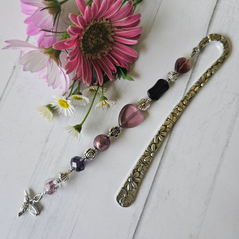 Bookmark Purple with Hummingbird