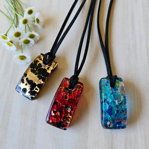 Curved Rectangle Murano Glass Pendants