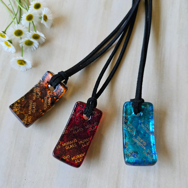 Curved Rectangle Murano Glass Pendants