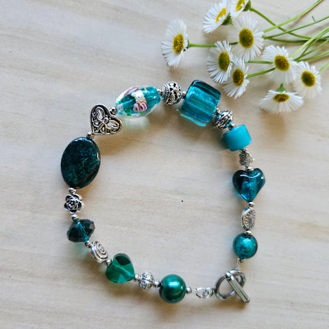 Teal Green Bracelet 23cm