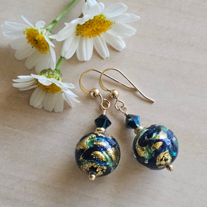 Galaxy Murano Glass Earrings