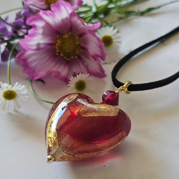 Murano Glass Sole Heart Pendant