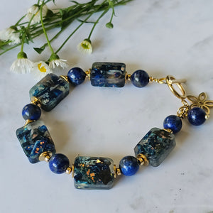 Lapis and Resin Bracelet - 20cm