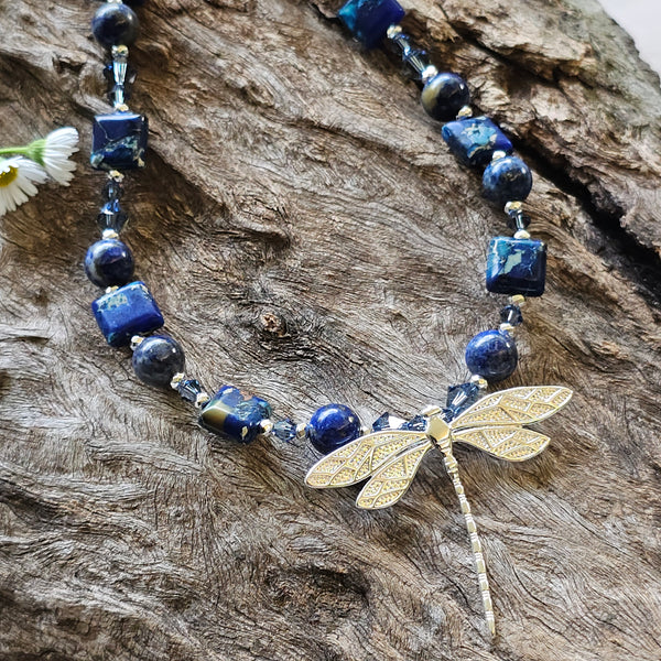 Imperial Jasper and Lapis Necklace