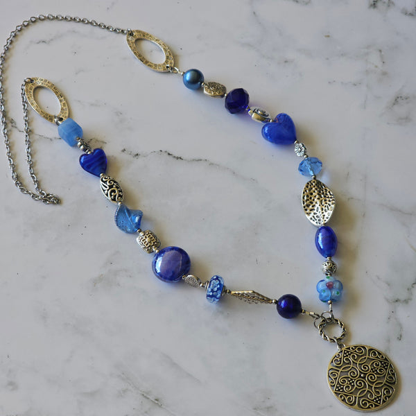 Shades of Blue Long Necklace