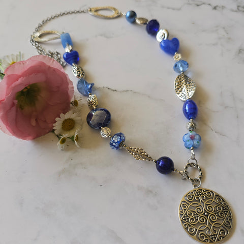 Shades of Blue Long Necklace