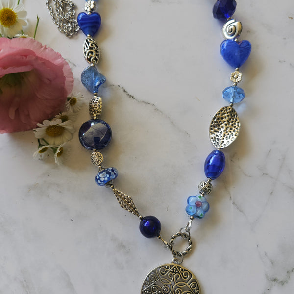 Shades of Blue Long Necklace