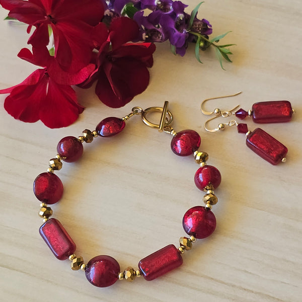 Rich Red and Gold Bracelet