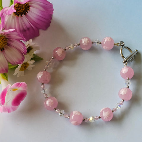 Pink Millefiori Bracelet - 22cm