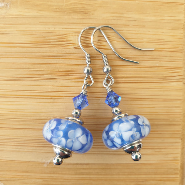 Rondelle Lampwork Earrings short length