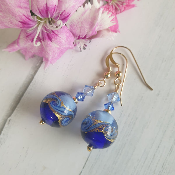 Gold Mare Murano Glass Earrings