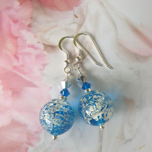 Ocean Blue Ca'd'oro Murano Glass Earrings