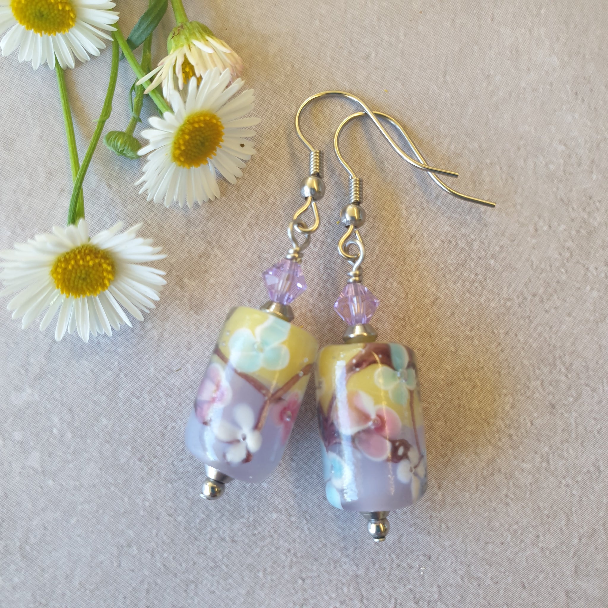 Tube Lampwork Earrings