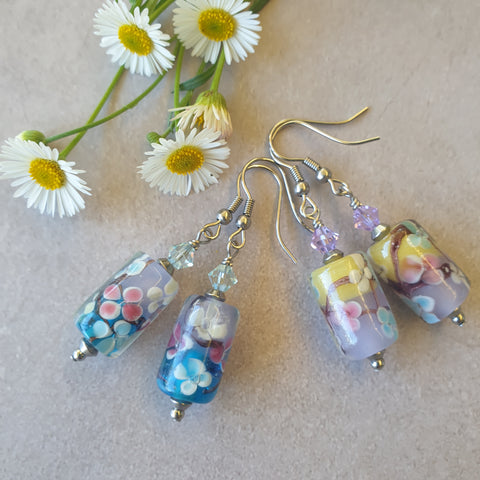 Tube Lampwork Earrings