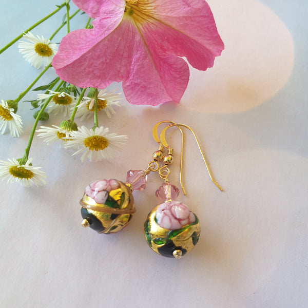 Peony Glass Earrings