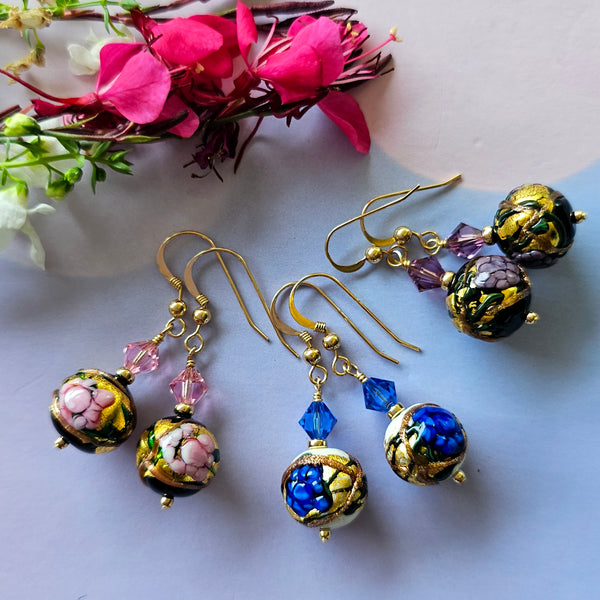 Peony Glass Earrings